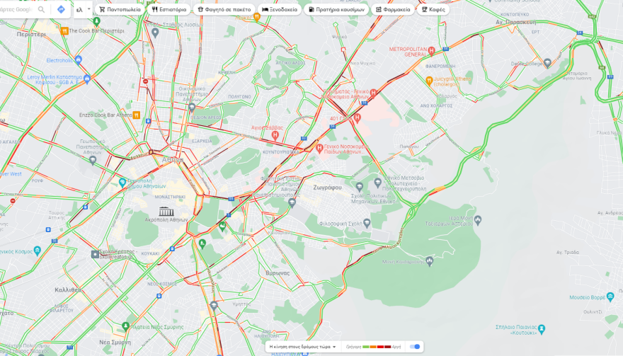 Κίνηση στους δρόμους: Με δυσκολία η κυκλοφορία στο κέντρο της Αθήνας - Μποτιλιάρισμα εξαιτίας της απεργίας στα μέσα