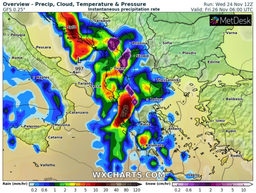 Καιρός: Διαδοχικά συστήματα κακοκαιρίας από την Παρασκευή με ισχυρές βροχές, καταιγίδες και ανέμους έως 8 μποφόρ