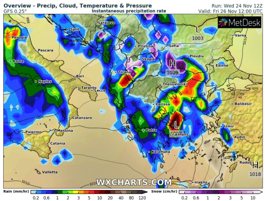 Καιρός: Διαδοχικά συστήματα κακοκαιρίας από την Παρασκευή με ισχυρές βροχές, καταιγίδες και ανέμους έως 8 μποφόρ
