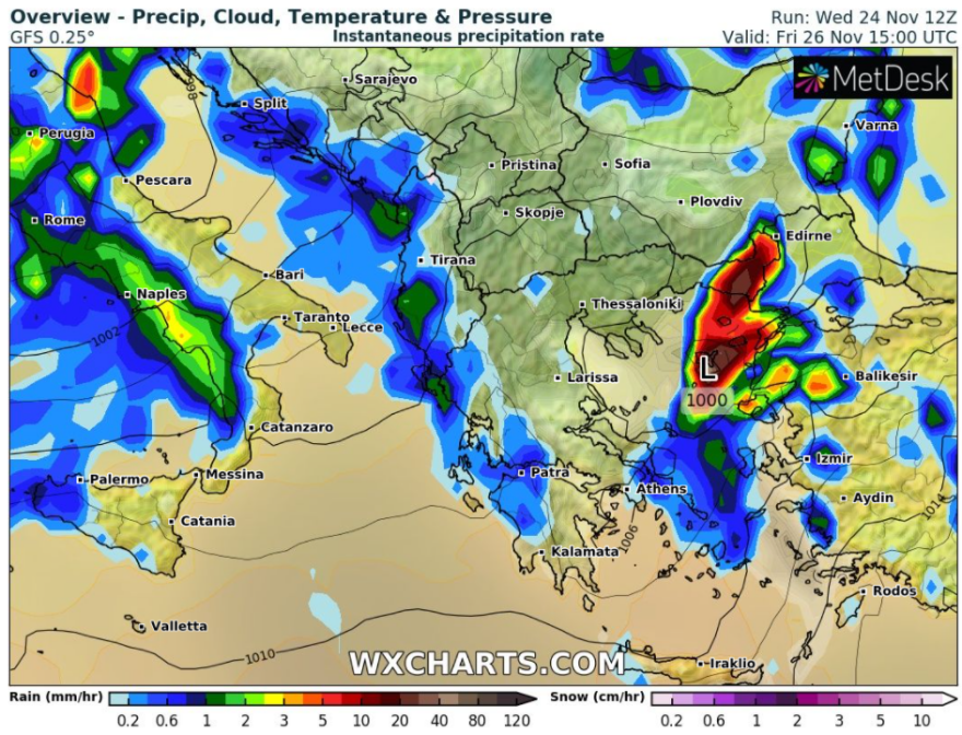 Καιρός: Διαδοχικά συστήματα κακοκαιρίας από την Παρασκευή με ισχυρές βροχές, καταιγίδες και ανέμους έως 8 μποφόρ