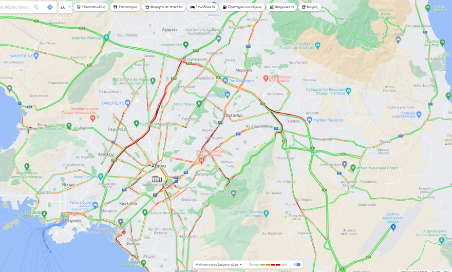 Η κίνηση στους δρόμους: Στο «κόκκινο» ο Κηφισός