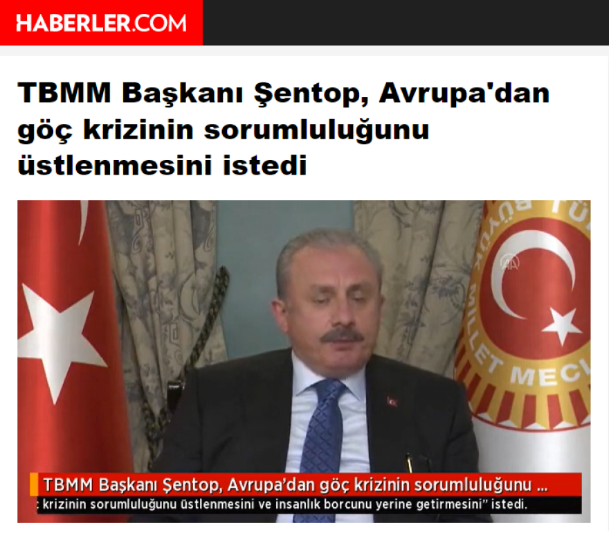 Πρόεδρος τουρκικής βουλής: «Έστειλα στην Ευρώπη αναφορές που συνέταξαν ΜΚΟ από την Ελλάδα»