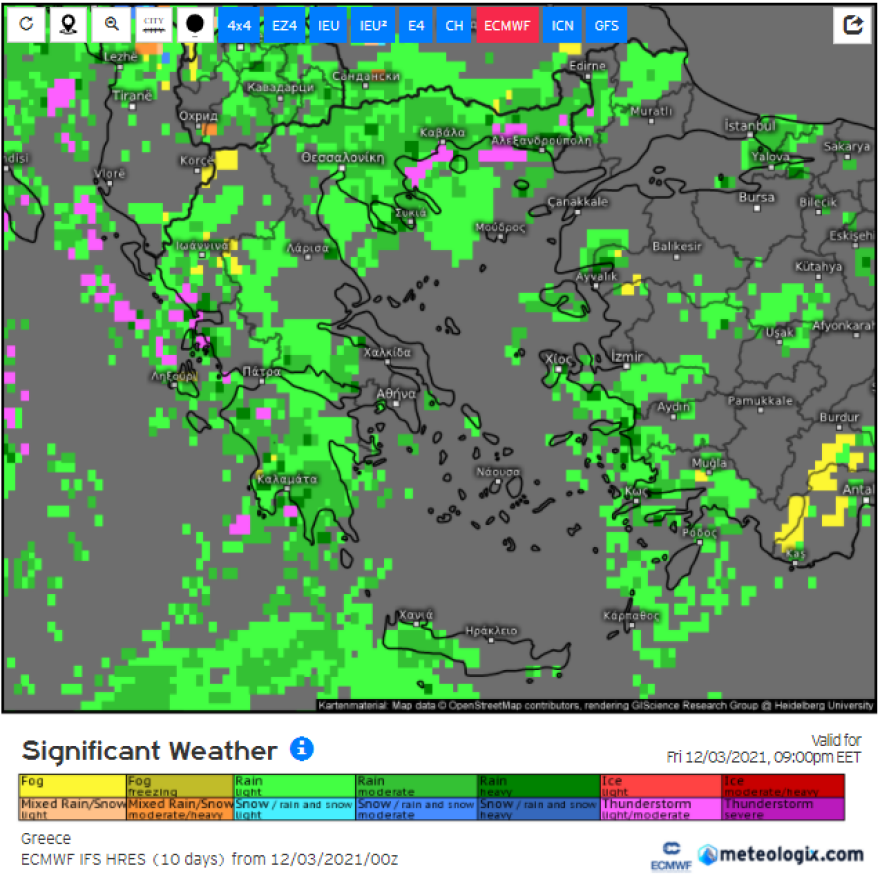 Καιρός - Γιάννης Καλλιάνος: Ισχυρές βροχές το πρωί του Σαββάτου στην Πελοπόννησο, καταιγίδες και στην Αττική