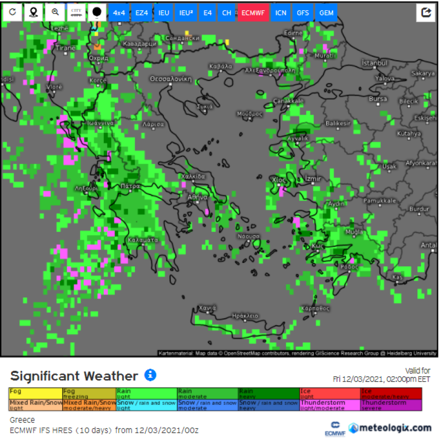 Καιρός - Γιάννης Καλλιάνος: Ισχυρές βροχές το πρωί του Σαββάτου στην Πελοπόννησο, καταιγίδες και στην Αττική