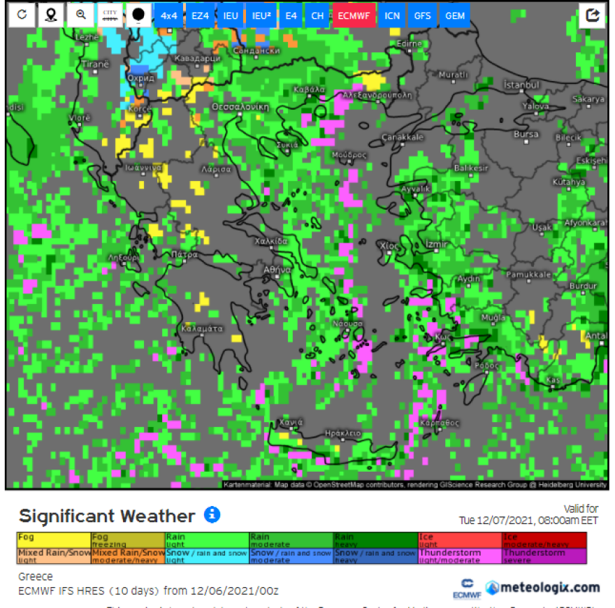 Καιρός: Κακοκαιρία με καταιγίδες και χαλάζι στην Αττική από τη νύχτα, βροχές και ισχυροί άνεμοι σχεδόν σε όλη τη χώρα