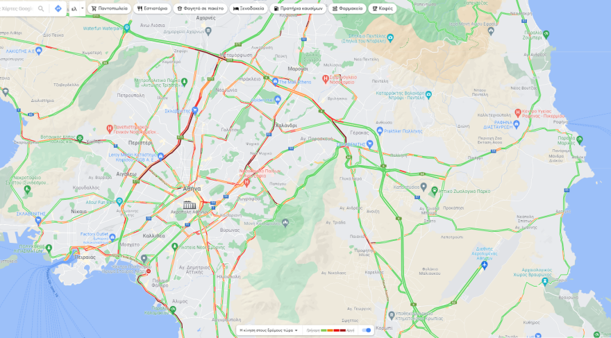 Κίνηση στους δρόμους: Πού έχει μποτιλιάρισμα τώρα στην Αθήνα, καθυστερήσεις στον Κηφισό  - Live εικόνα