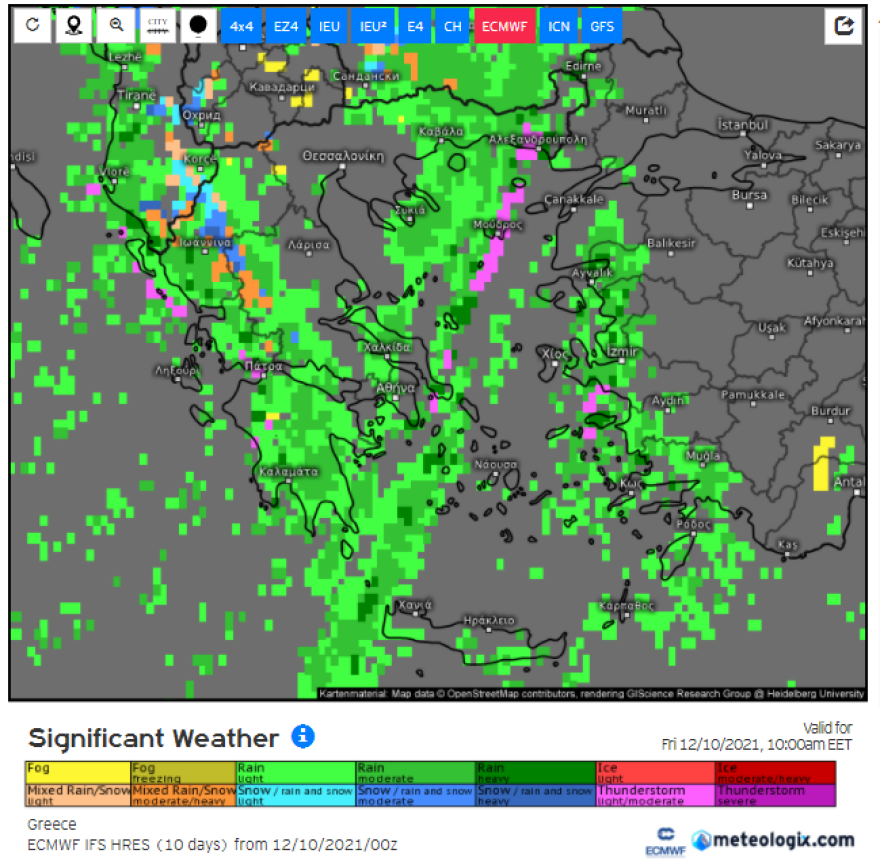 Καιρός: Σε εξέλιξη το πρώτο «κύμα» κακοκαιρίας, δείτε σε χάρτες ποιες περιοχές επηρεάζονται τις επόμενες ώρες