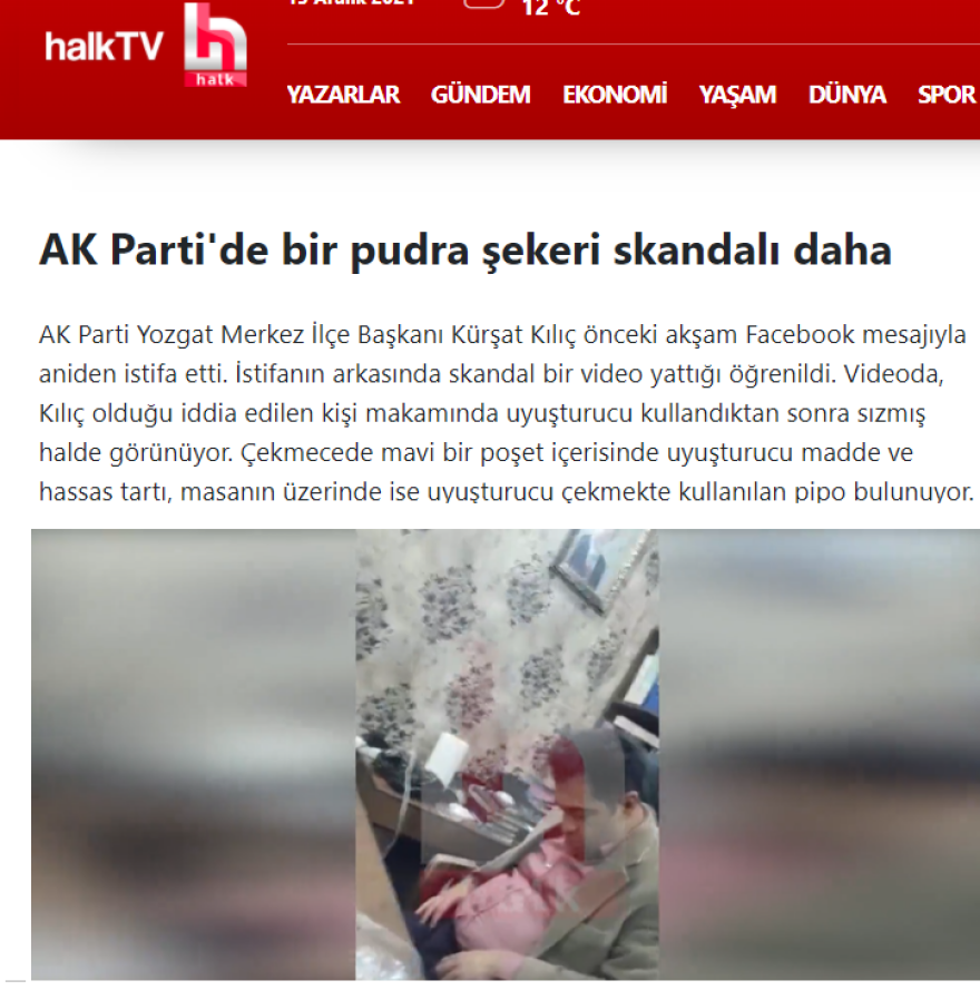 Στέλεχος του Ερντογάν κοιμάται δίπλα σε σακούλα με ναρκωτικά - Δείτε βίντεο