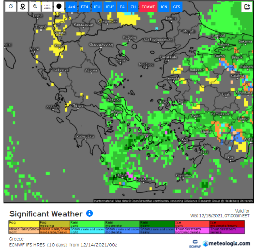 Καιρός: Πυκνή χιονόπτωση σε περιοχές της Εύβοιας, στα «λευκά» η Πάρνηθα - Καταιγίδες αύριο το πρωί στην Αττική 