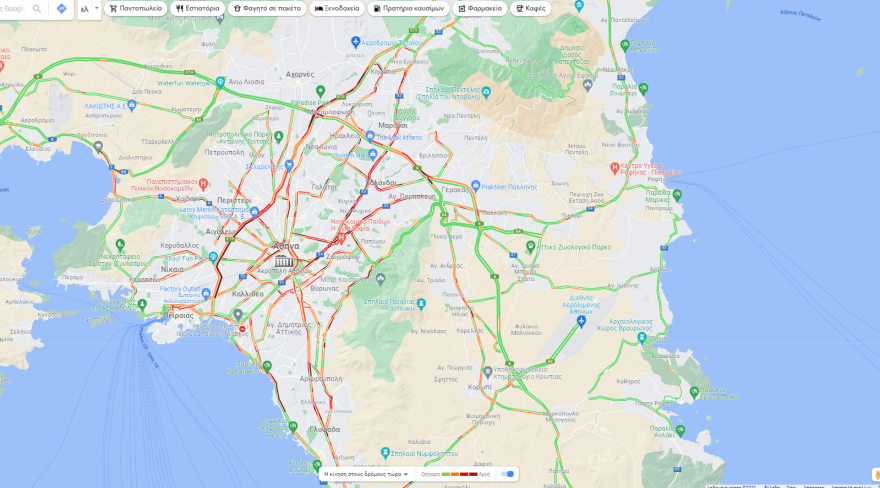 Κίνηση στους δρόμους: Βρέχει στην Αθήνα, πού έχει μποτιλιάρισμα τώρα  - Live εικόνα