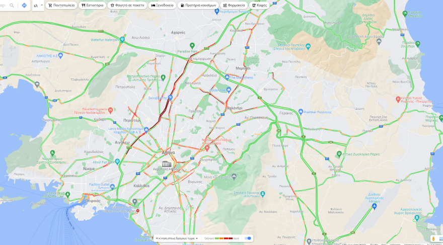 Κίνηση στους δρόμους: Δύο τροχαία στον Κηφισό έχουν προκαλέσει μεγάλο μποτιλιάρισμα και στα δύο ρεύματα κυκλοφορίας