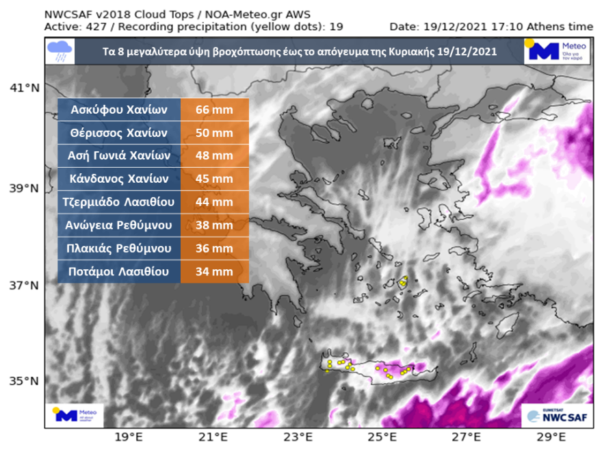 Meteo: Υποχωρεί η κακοκαιρία - Σημαντικά ύψη βροχής στην Κρήτη