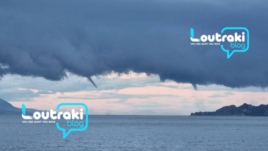 Δίδυμοι υδροστρόβιλοι «τάραξαν» τα νερά του Κορινθιακού - Δείτε εντυπωσιακές φωτογραφίες