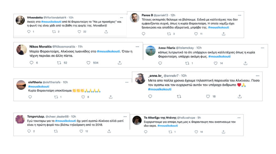 Aποθέωση για τους Μαρία Φαραντούρη και Αλκίνοο Ιωαννίδη στο «Μουσικό Κουτί» της ΕΡΤ