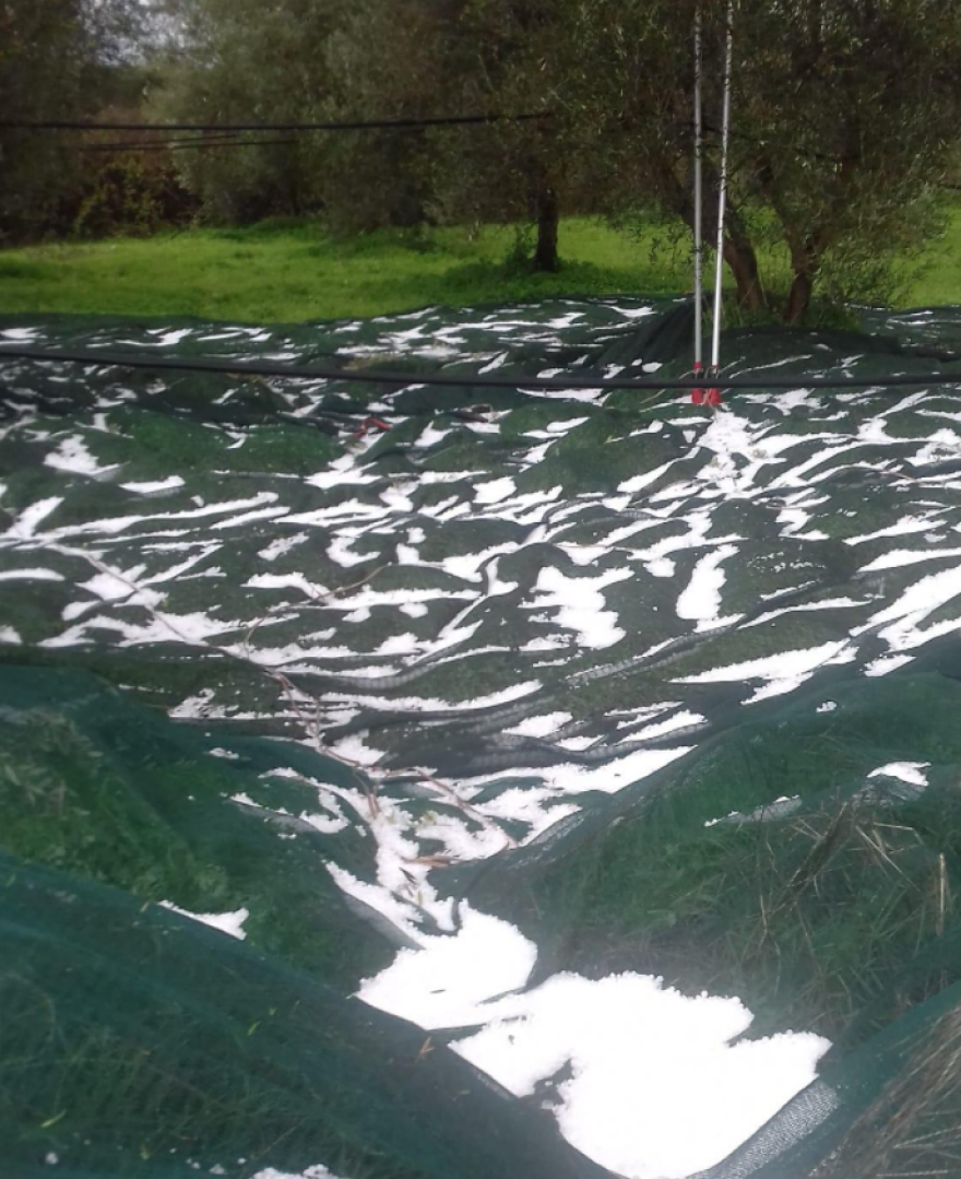 Ηράκλειο: Έριξε χαλάζι σε μέγεθος καρυδιού (φωτογραφίες)