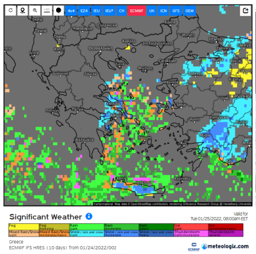 Καιρός - Κακοκαιρία Ελπίς: Συνεχίζεται και την Τρίτη η επέλαση του χιονιά, πότε θα σταματήσει η χιονόπτωση στην Αττική