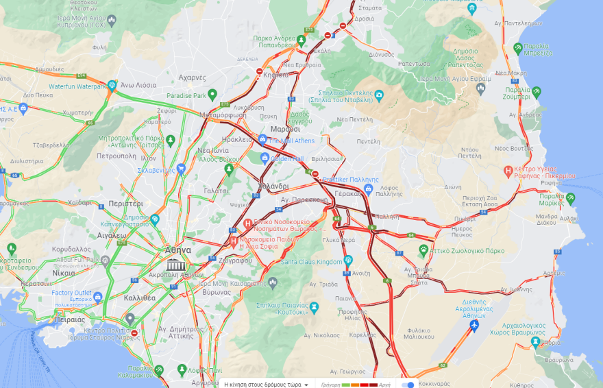Χιονοθύελλα στην Αττική- Χάος στους δρόμους- Δείτε ποιες περιοχές έχουν τα μεγαλύτερα προβλήματα 