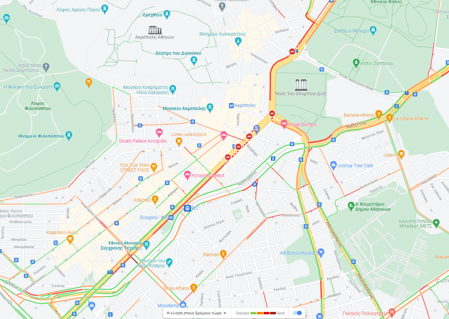 Κίνηση στους δρόμους: Κλειστή από τα ξημερώματα η λεωφόρος Συγγρού και στα δύο ρεύματα, έπειτα από την ισχυρή έκρηξη σε κτίριο