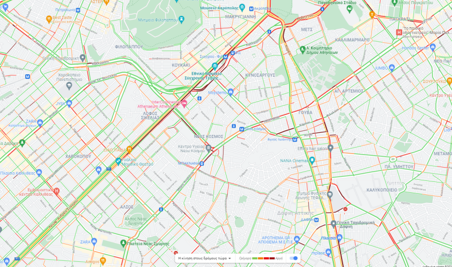 Κίνηση στους δρόμους της Αθήνας υπό βροχή: Μποτιλιάρισμα τώρα στην Αττική Οδό, προς Ελευσίνα