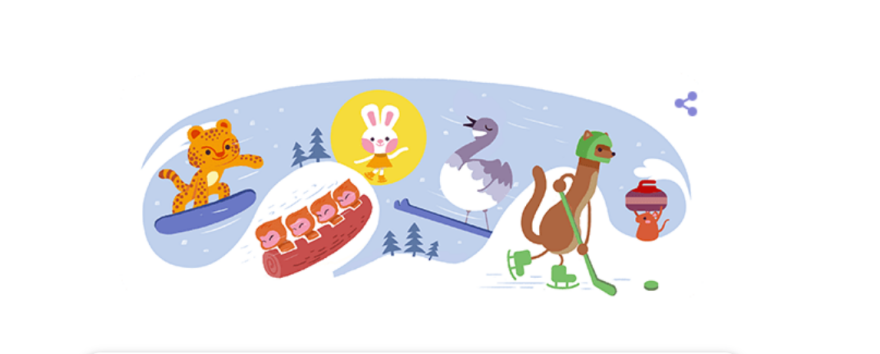 Google Doodle αφιερωμένο στους Χειμερινούς Ολυμπιακούς Αγώνες που ξεκινούν στο Πεκίνο