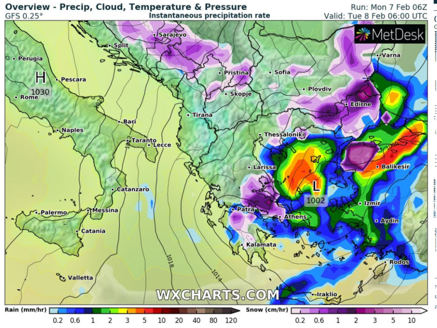 Καιρός - Καλλιάνος στο protothema: Κυκλάδες, Κρήτη, Δωδεκάνησα στοχοποιούν οι καταιγίδες με ανέμους έως 9 μποφόρ, χιόνια και στην Αττική