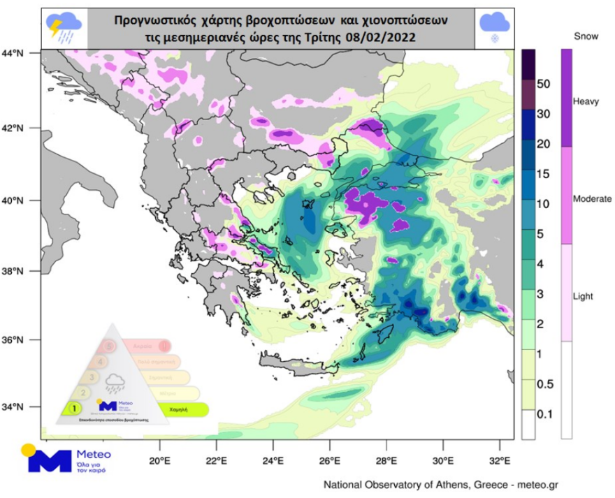 Καιρός: Κρύο και βροχές στην Αττική, πού θα χιονίσει τις επόμενες ώρες - Επιμένουν οι ισχυροί άνεμοι στο Αιγαίο