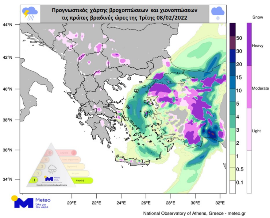 Καιρός: Κρύο και βροχές στην Αττική, πού θα χιονίσει τις επόμενες ώρες - Επιμένουν οι ισχυροί άνεμοι στο Αιγαίο