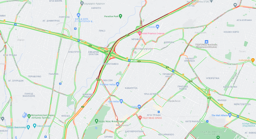 Κίνηση τώρα: Μποτιλιαρισμένοι οι δρόμοι στο κέντρο, live εικόνα