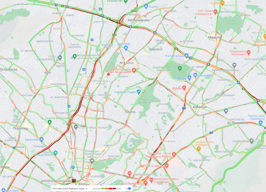 Κίνηση στους δρόμους: Μποτιλιάρισμα στον Κηφισό, έπειτα από τροχαίο