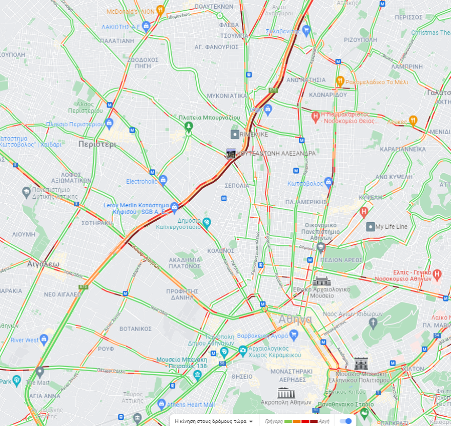 Κίνηση στους δρόμους: Μποτιλιάρισμα στο ανοδικό ρεύμα του Κηφισού