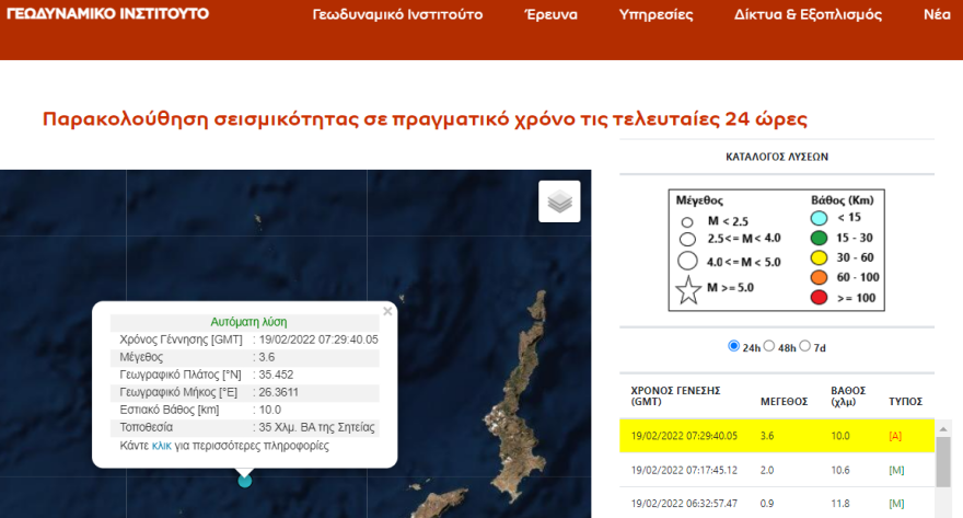 Σεισμός τώρα στην Κρήτη: 3,8 βορειοανατολικά της Σητείας