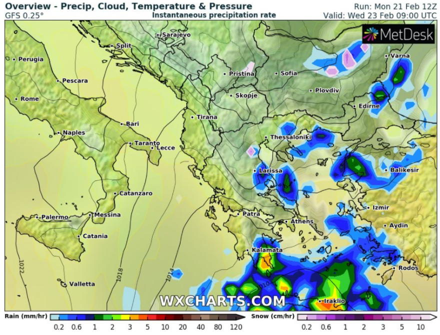 Καιρός: Επιδείνωση σήμερα με ισχυρές βροχές και χιονοπτώσεις