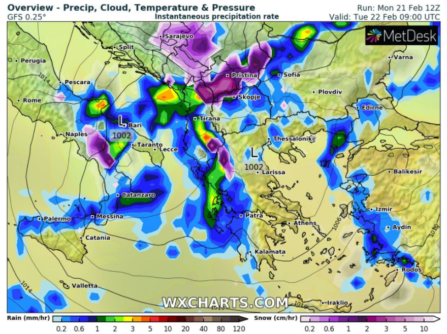 Καιρός: Επιδείνωση σήμερα με ισχυρές βροχές και χιονοπτώσεις