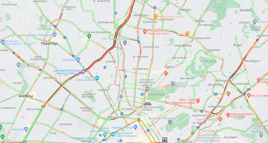 Κίνηση στους δρόμους: Πού έχει μποτιλιάρισμα τώρα στην Αθήνα, live εικόνα