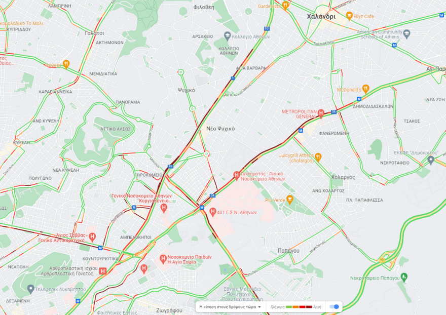 Κίνηση στους δρόμους: Μποτιλιάρισμα στο κέντρο, πού υπάρχουν καθυστερήσεις