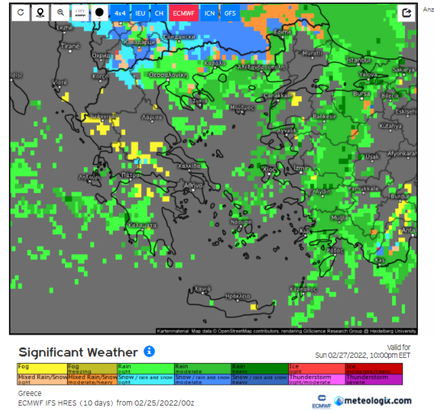 Καιρός: Κακοκαιρία με ισχυρές βροχοπτώσεις από το βράδυ του Σαββάτου