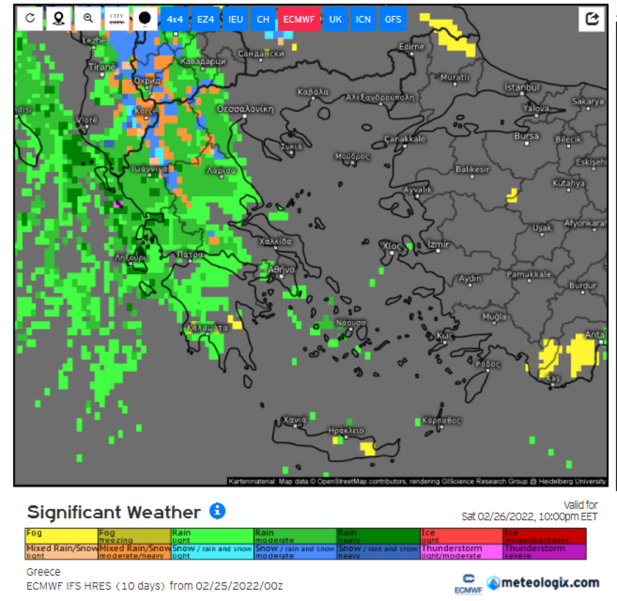 Καιρός: Κακοκαιρία με ισχυρές βροχοπτώσεις από το βράδυ του Σαββάτου