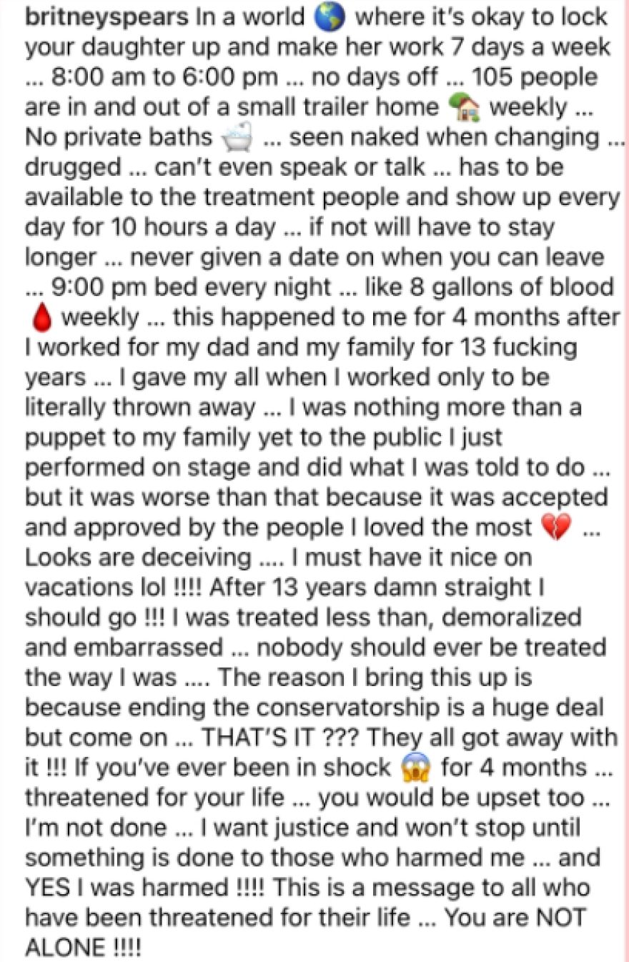 Η Μπρίτνεϊ Σπίαρς δεν θα σταματήσει τις αποκαλύψεις για την οικογένειά της, αν δεν δικαιωθεί