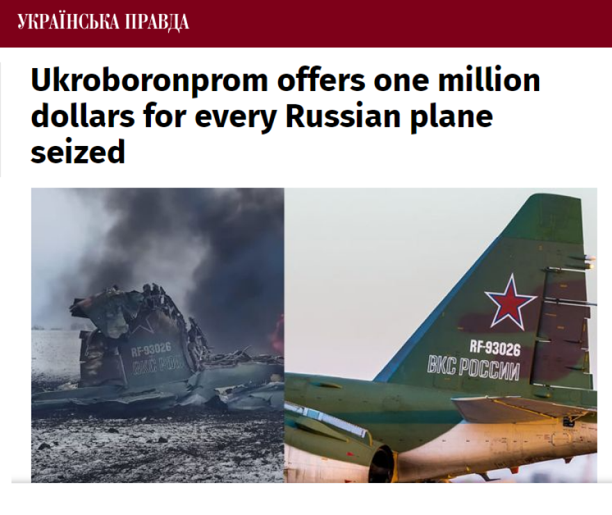 Πόλεμος στην Ουκρανία: «Παραδώστε ένα ρωσικό αεροσκάφος και λάβετε 1 εκατομμύριο δολάρια»