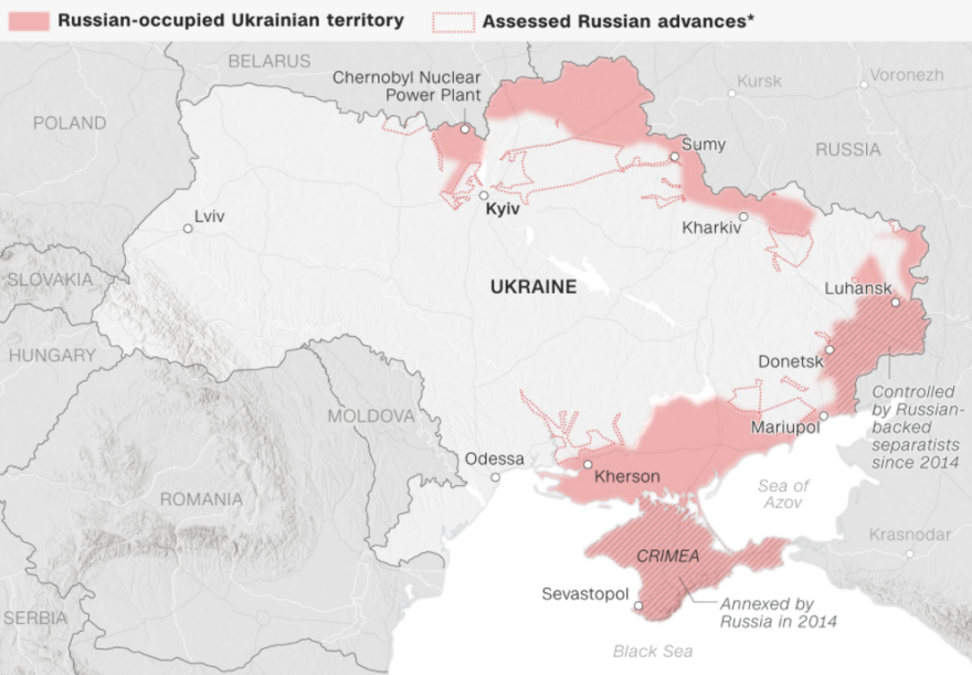 Εισβολή στην Ουκρανία: Περικυκλώνουν το Χάρκοβο οι Ρώσοι, ενώ η Μαριούπολη εκπέμπει «SOS» - «Κλειδί» για τα σχέδια Πούτιν η Οδησσός