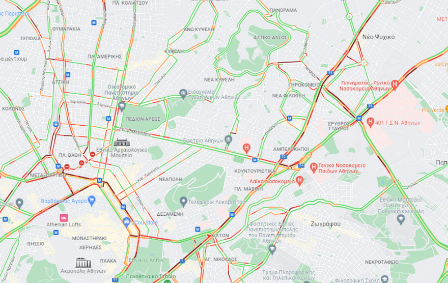 Κίνηση στους δρόμους: Πού θα συναντήσετε μποτιλιάρισμα τώρα στην Αθήνα