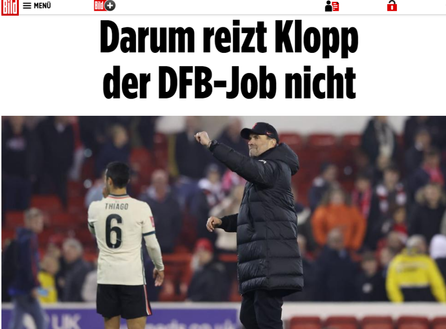 «Βόμβα» από την Bild για τον Κλοπ: «Θα φύγει το 2024 από την Λίβερπουλ, πιθανό να αναλάβει την Εθνική Αγγλίας» 