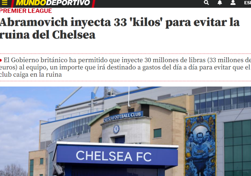  Ο Αμπράμοβιτς έδωσε 33 εκατ. λίρες στην Τσέλσι 