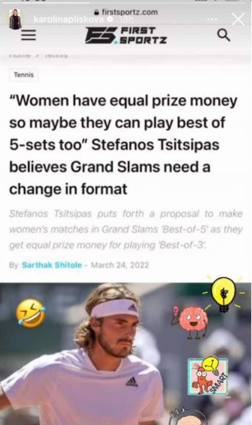  H Πλίσκοβα αντέδρασε στην πρόταση Τσιτσιπά για καθιέρωση των 5 σετ και στις γυναίκες 