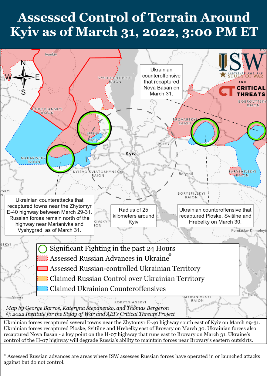 Πόλεμος στην Ουκρανία: Υποχωρούν οι Ρώσοι γύρω από το Κίεβο - Κατεστραμμένα τα στρατεύματά τους στα ανατολικά της χώρας