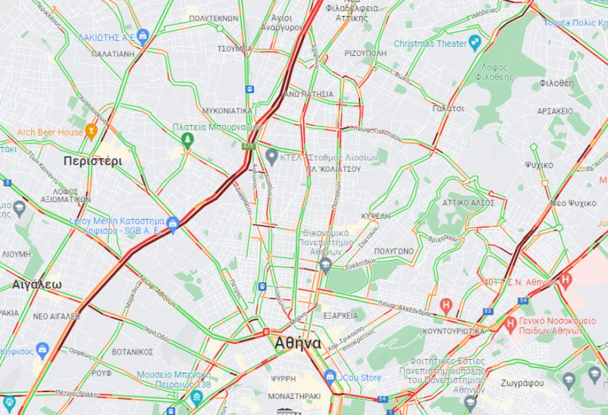 Κίνηση στους δρόμους: Μποτιλιαρισμένοι οι δρόμοι λόγω της απεργίας στα μέσα, live εικόνα