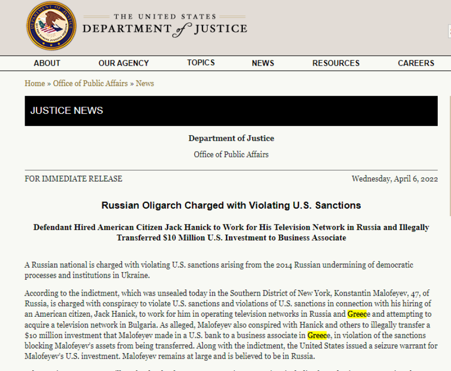 Κονσταντίν Μαλοφέγιεφ: Δίωξη από τις ΗΠΑ στον ολιγάρχη - Πώς πήγε να στήσει φιλορωσικό δίκτυο στην Ελλάδα