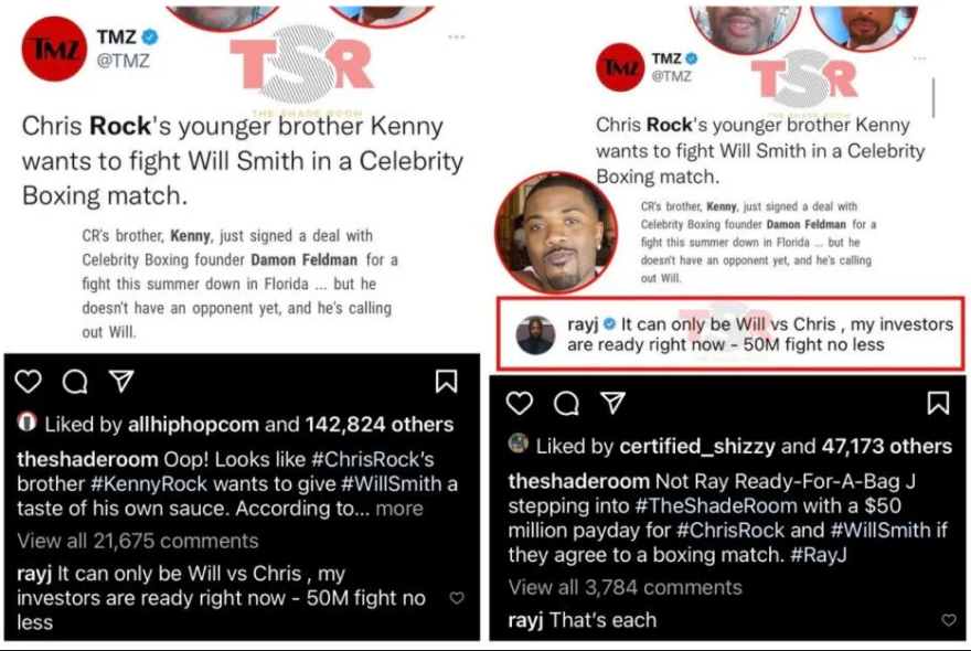 Ο Ray J προσφέρεται να οργανώσει έναν αγώνα πυγμαχίας με τον Γουίλ Σμιθ εναντίον του Κρις Ροκ