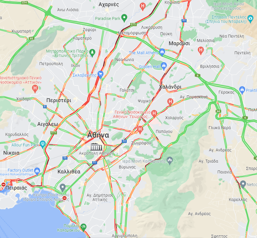 Έξοδος Πάσχα - Κίνηση στους δρόμους: Όπου «φύγει φύγει» οι Αθηναίοι, καθυστερήσεις σε Κηφισό και Κατεχάκη