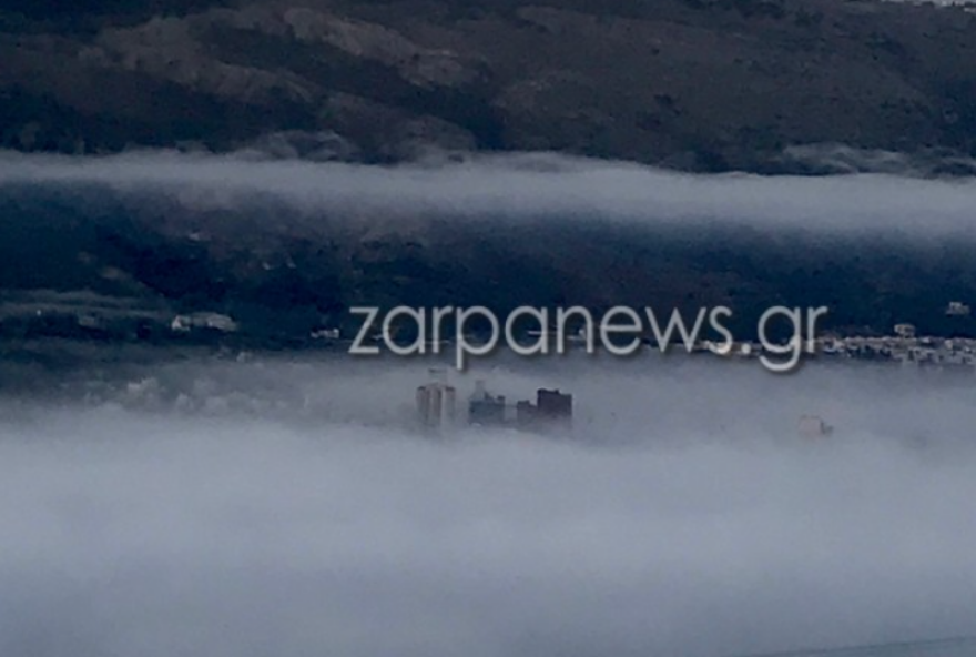 Καιρός: Συνεχίζεται το φαινόμενο ομίχλης στα Χανιά, «σκεπάστηκε» η Σούδα